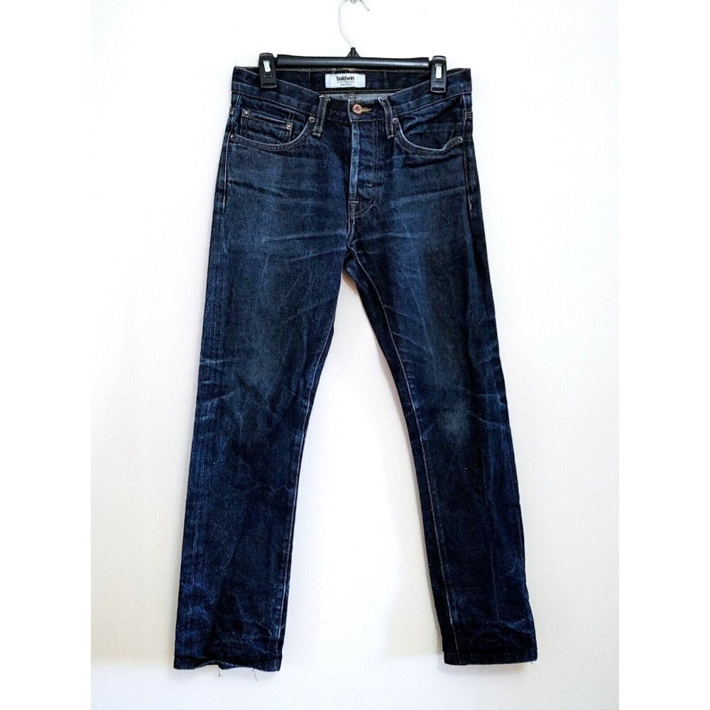 Baldwin The 76 Mid-Rise Tapered Jeans Blue Size 30X30 Button Fly Made  in USA